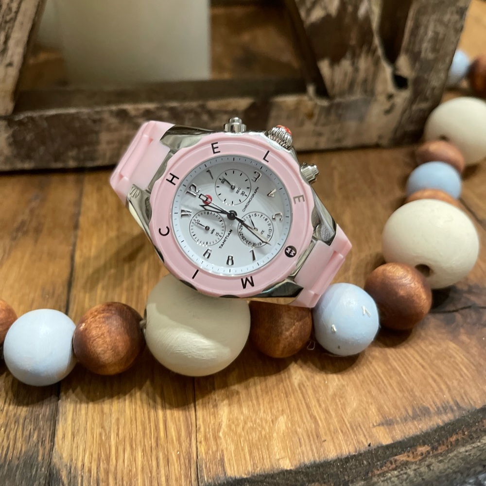 MICHELE TAHITIAN CHRONOGRAPH JELLY WATCH - PINK